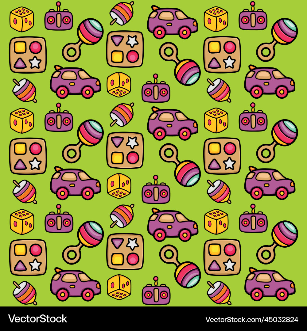 Toys patterns background design Vector Image
