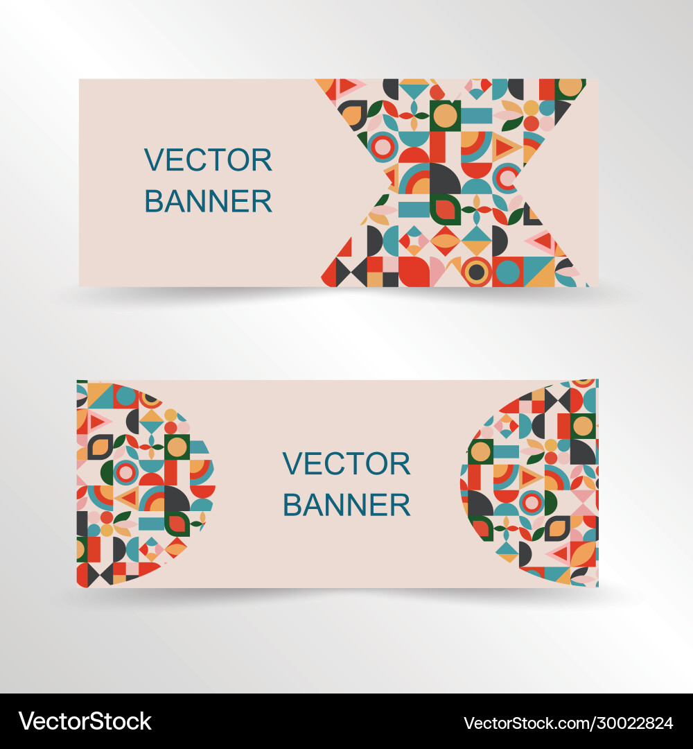 Website headers with geometricaly shaped pattern Website headers with geometricaly shaped pattern vector image