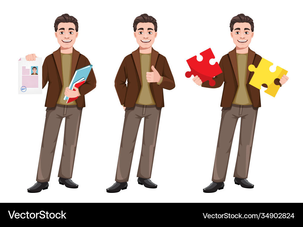 Young handsome business man in flat style Young handsome business man in flat style vector image