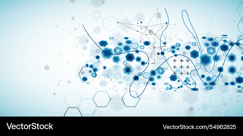 Abstract hexagon background with plexus effect Abstract hexagon background with plexus effect vector image