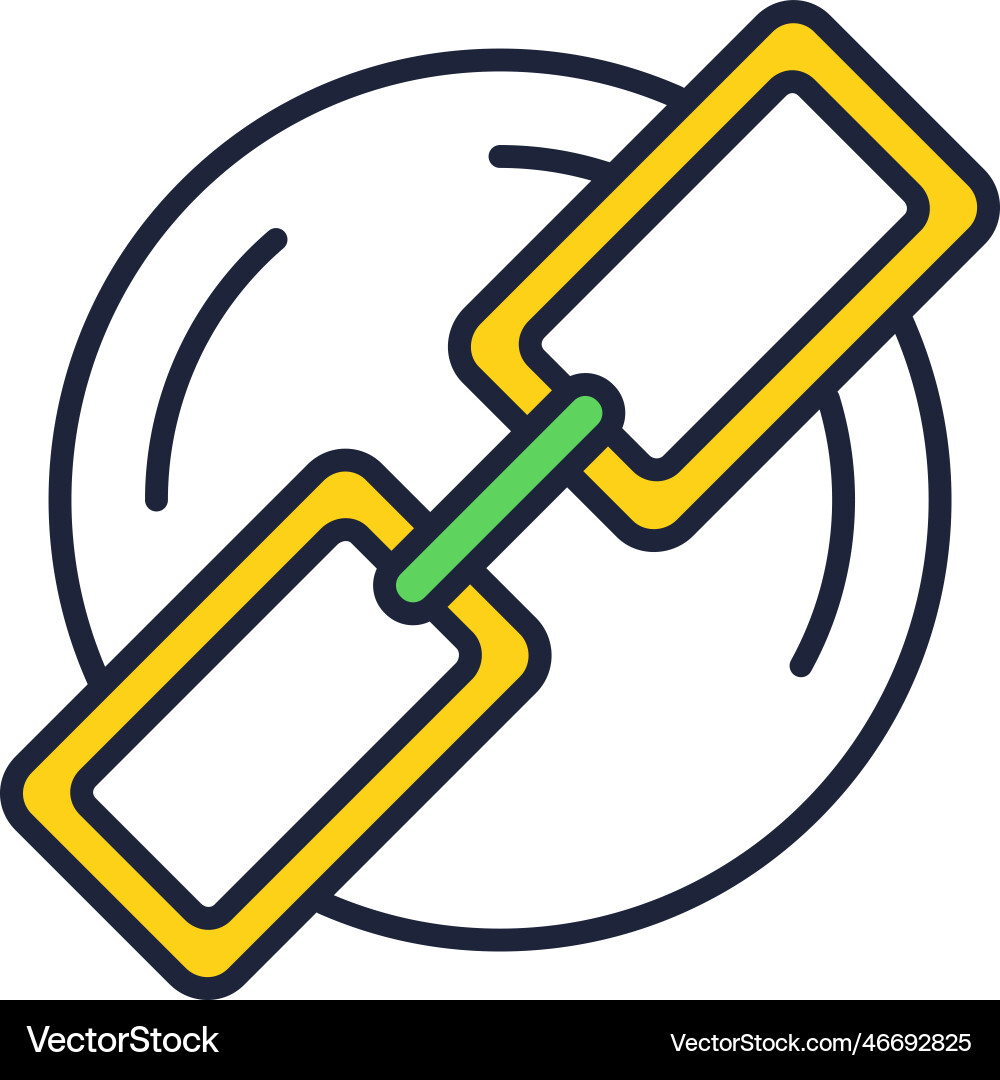 Blockchain icon cube connected in line vector image