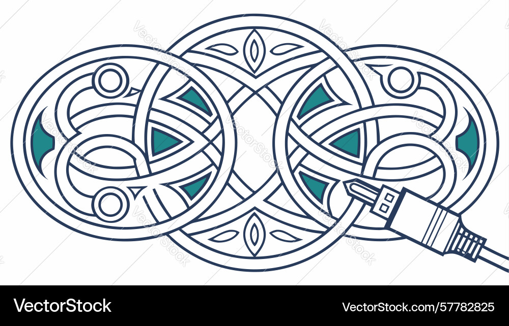 Celtic knot pattern with interlocking circles Vector Image