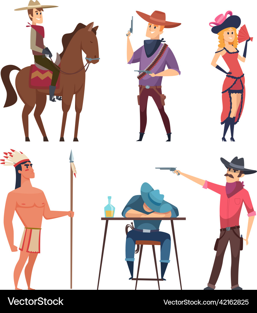 Cowboys Charaktere wildlife Western texas sheriff Cowboys Charaktere wildlife Western texas sheriff vektorbild