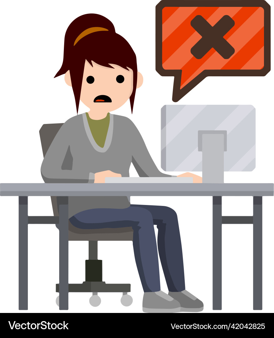 Error message in computer Error message in computer vector image