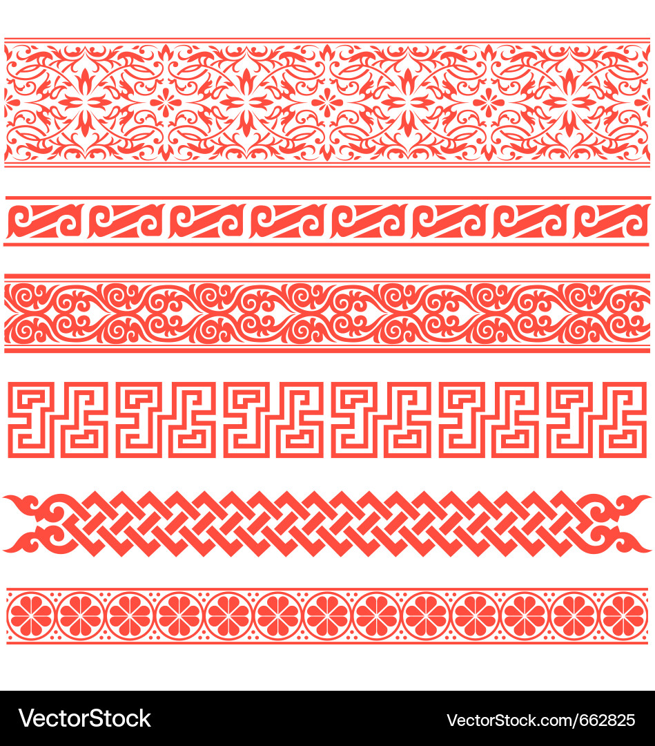 Floral Scroll Border Pattern vector image