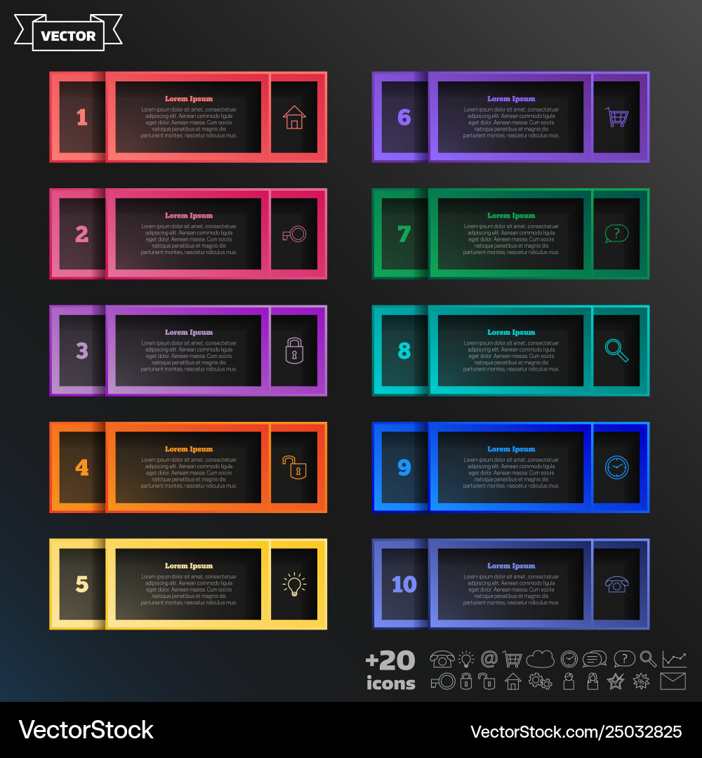 Infographic design list with colorful square Infographic design list with colorful square vector image