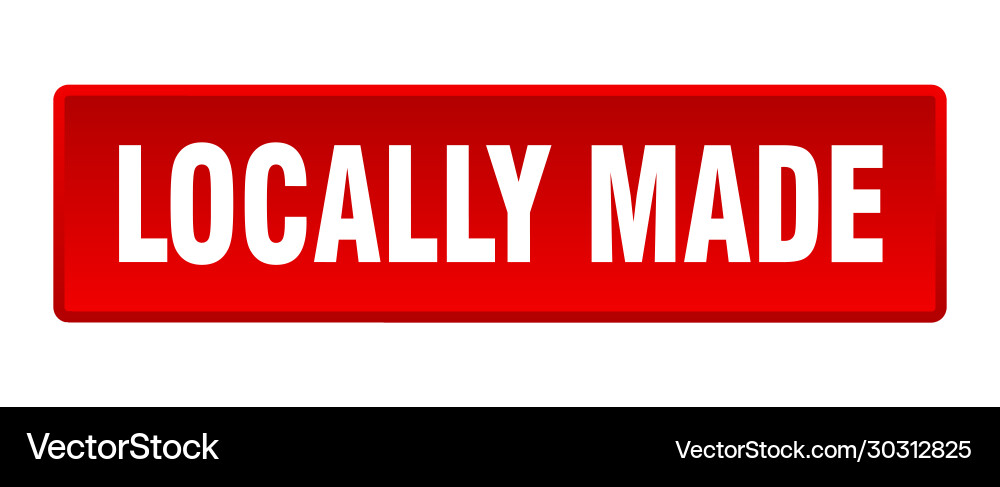 Locally made button square red push vector image