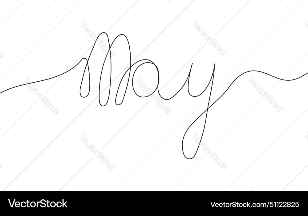 May text continuous line month holiday theme Vector Image