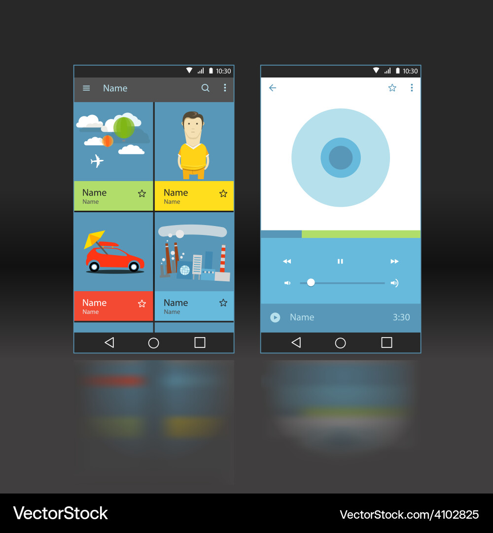 Modern smartphone player interface template Vector Image