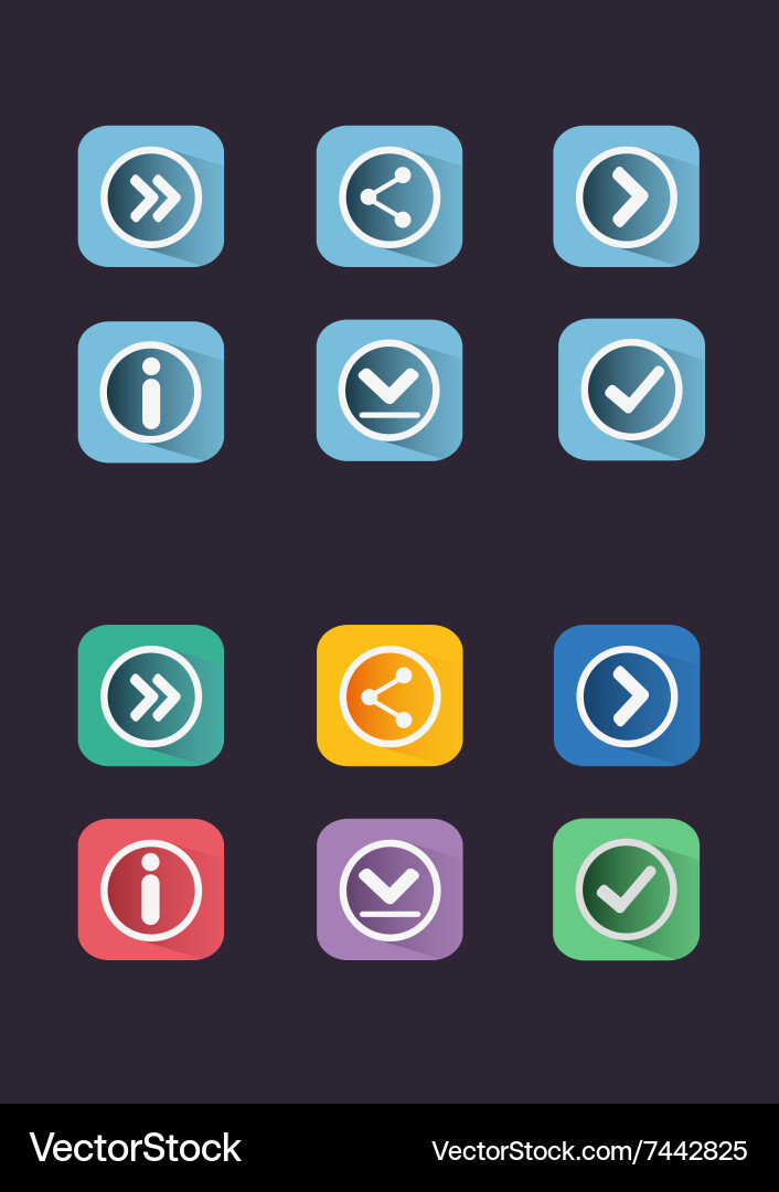 Navigation buttons vector image