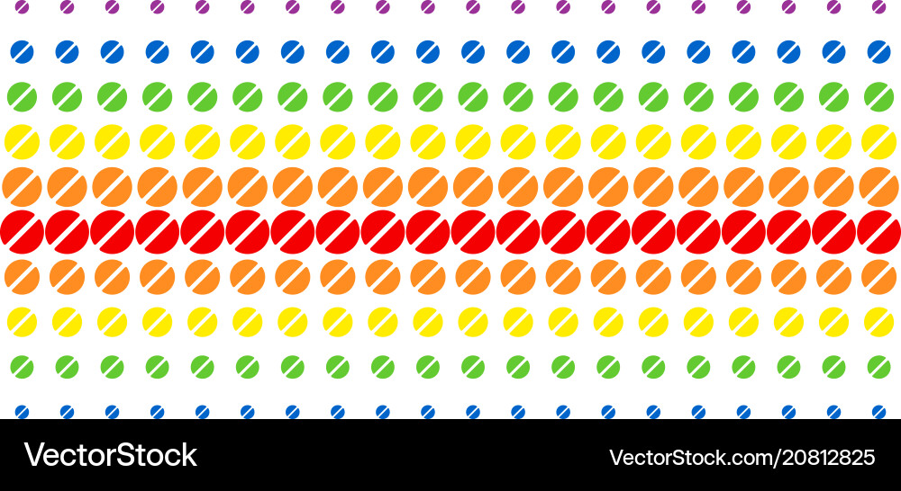 Pharmacy tablet shape halftone spectral array Vector Image