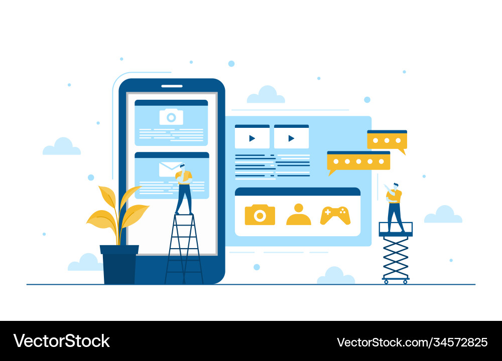 Programmierer denken mobile App Entwicklung Programmierer denken mobile App Entwicklung vektorbild