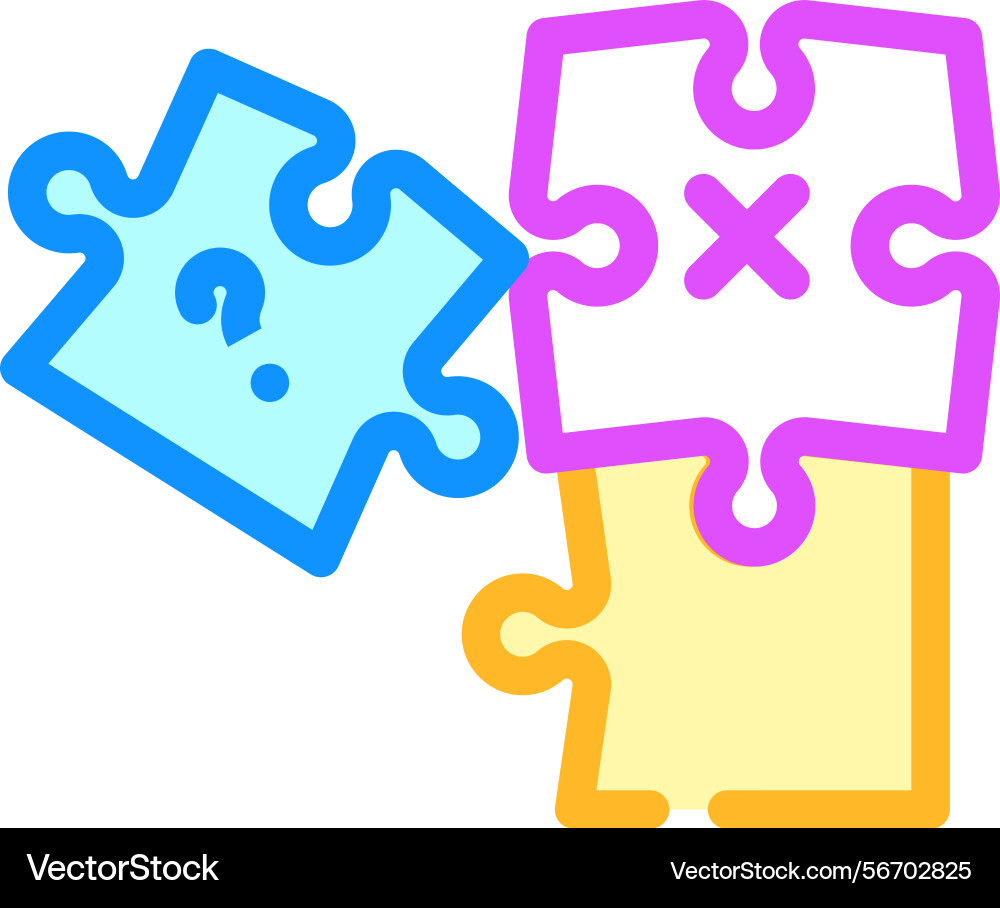 Puzzle game solution color icon vector image