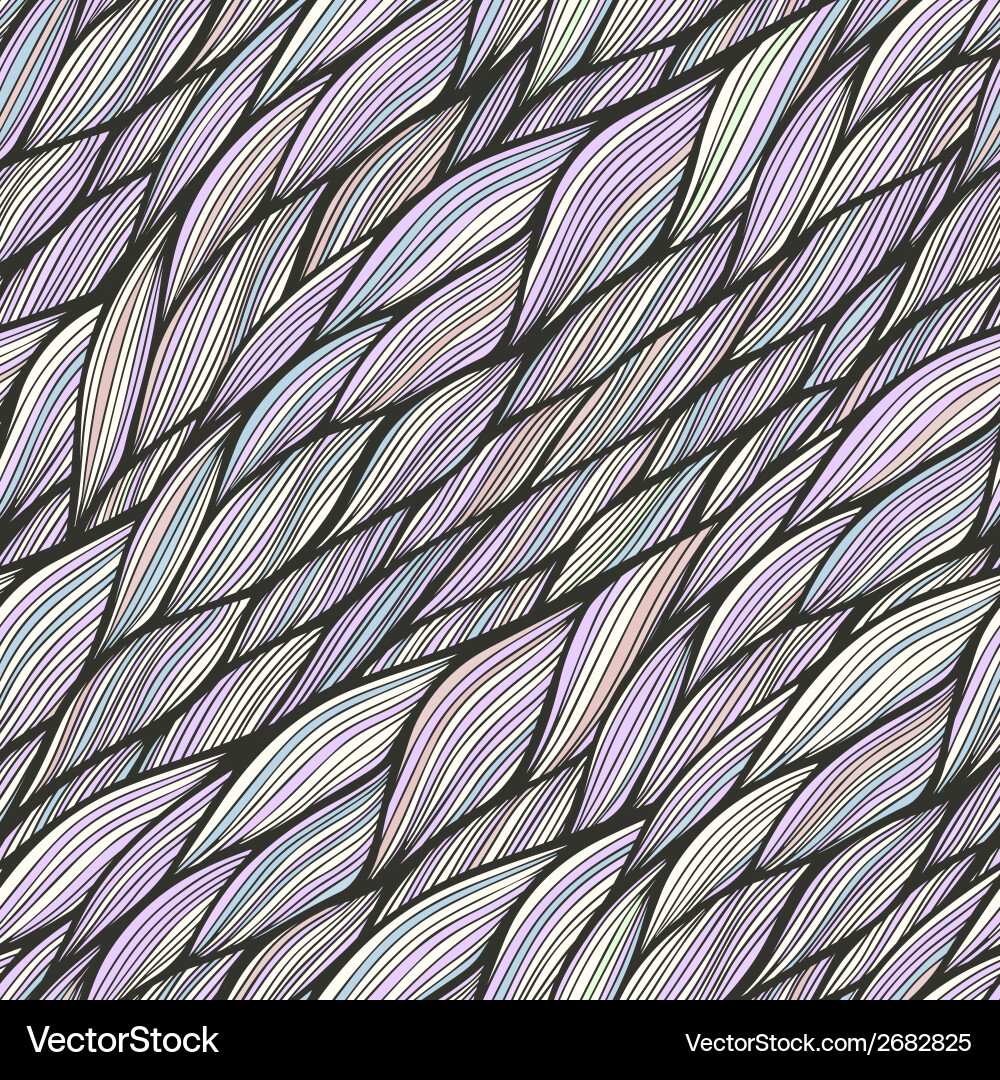 Seamless pattern with hand drawn abstract waves vector image