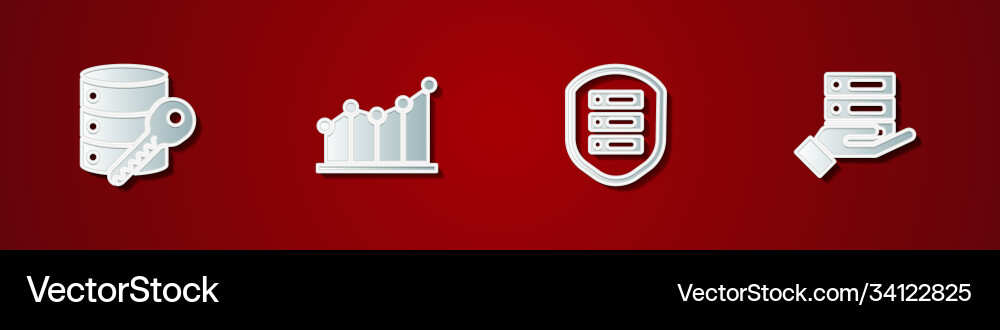 Set server security with key pie chart Set server security with key pie chart vector image
