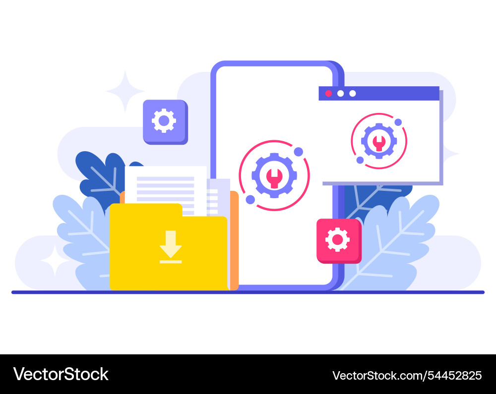 System maintenance flat error fixing trouble System maintenance flat error fixing trouble vector image