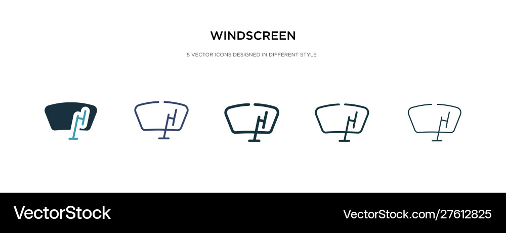 Windscreen icon in different style two colored Windscreen icon in different style two colored vector image