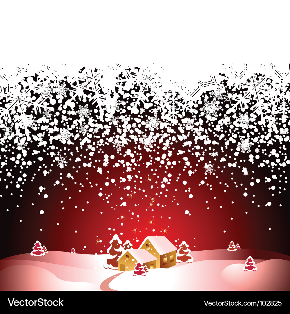 Winter Christmas Landscape Vector Image