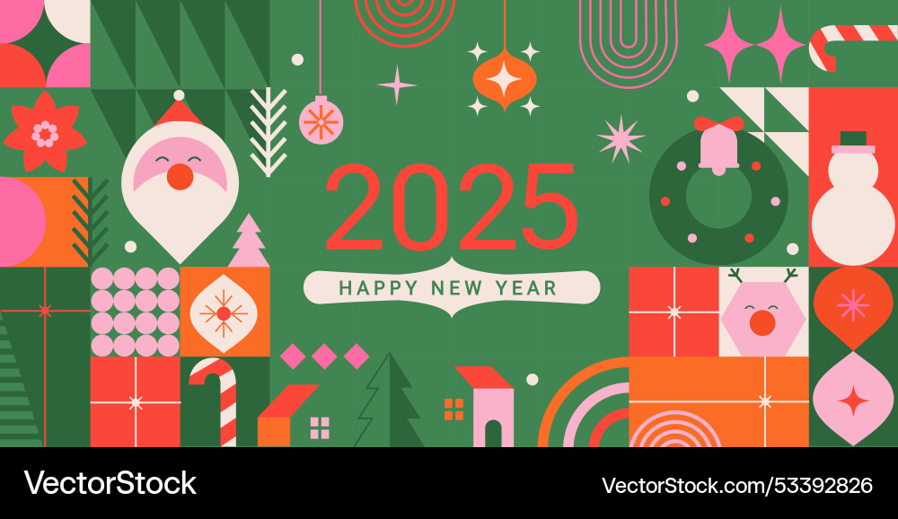 2025 new year greeting card for happy holiday 2025 new year greeting card for happy holiday vector image