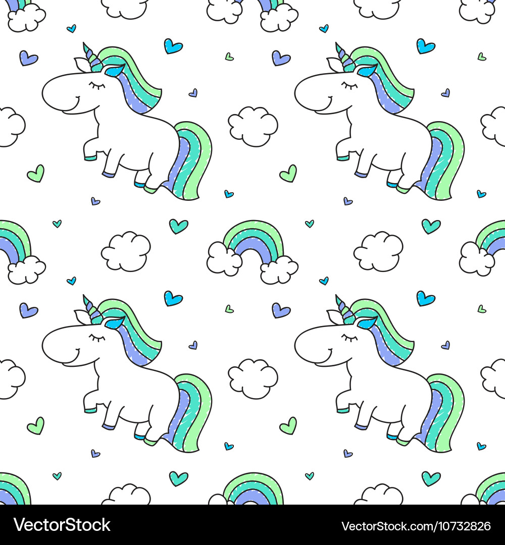 Baby seamless pattern with unicorns Vector Image