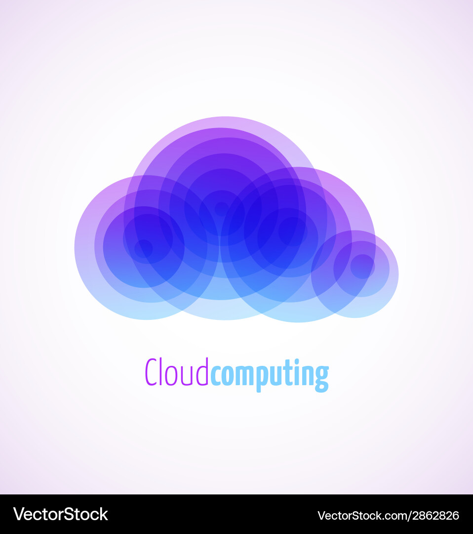 Cloud computing logo template icon Royalty Free Vector Image