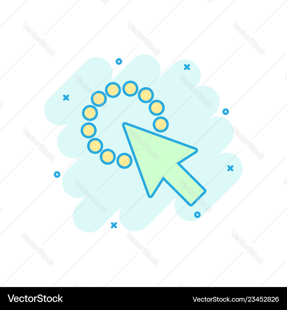 Computer mouse cursor icon in comic style arrow Computer mouse cursor icon in comic style arrow vector image