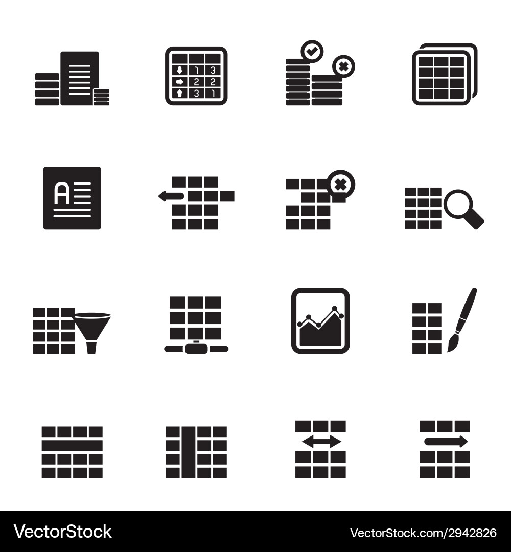 Database Icon Set - Table & Data vector image