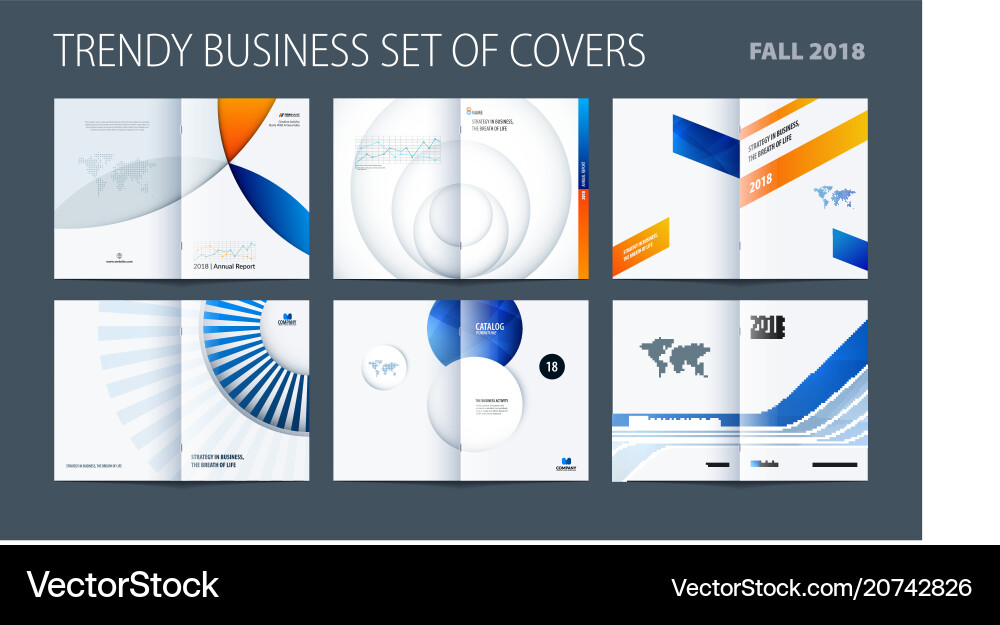 Designset abstrakte Doppelseitenbroschüre Designset abstrakte Doppelseitenbroschüre vektorbild