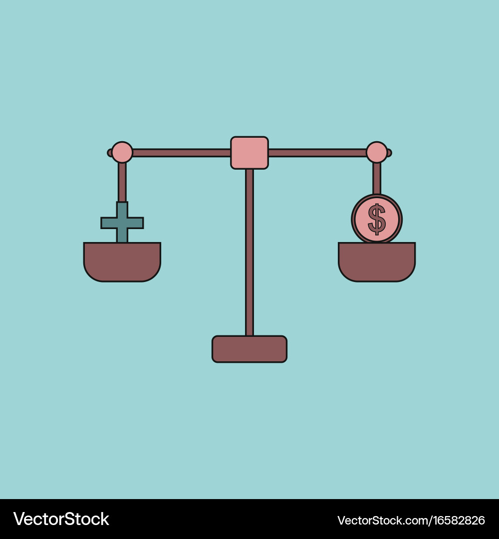 Flat icon design collection scales with cross vector image