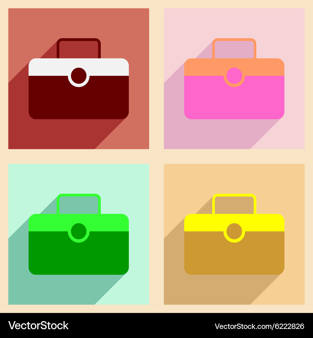 Flat with shadow concept and mobile application Vector Image