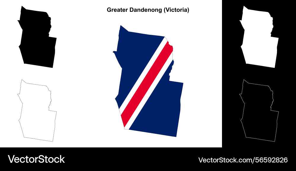 Greater dandenong outline map Vector Image