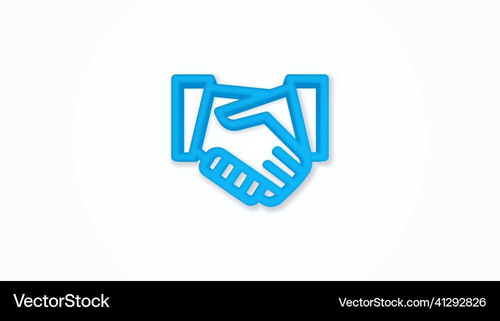 Handshake 3d realistic line icon top view Handshake 3d realistic line icon top view vector image