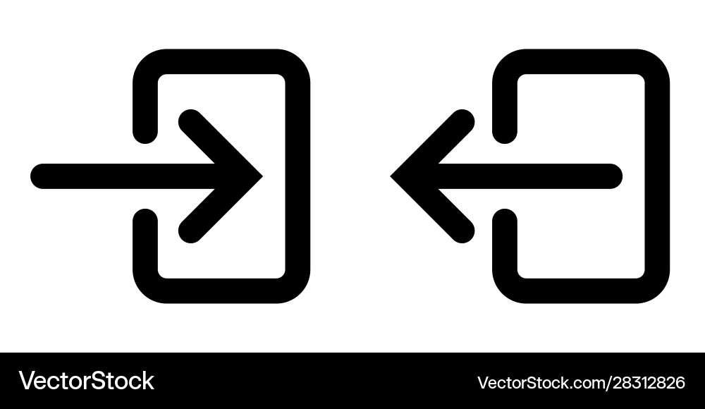 Icons sign in and out app symbol vector image