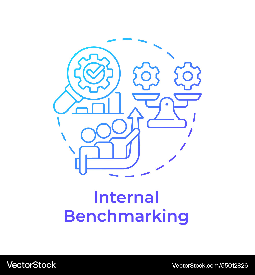 Internal benchmarking blue gradient concept icon Vector Image