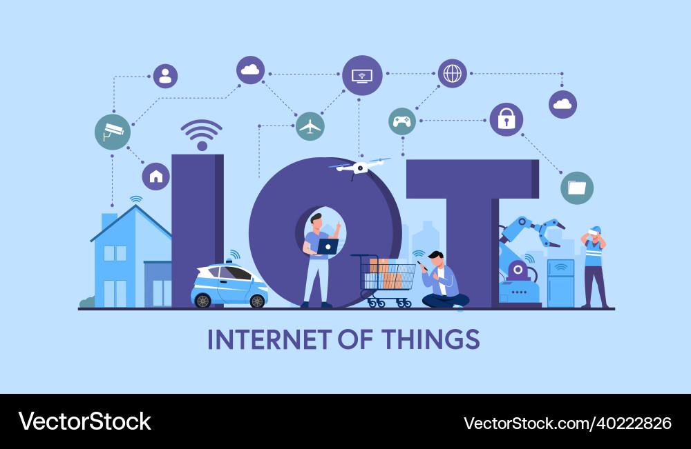 Internet of things iot smart connection Internet of things iot smart connection Vector Image