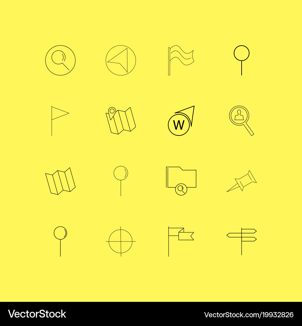 Map and navigation linear icon set simple outline vector image