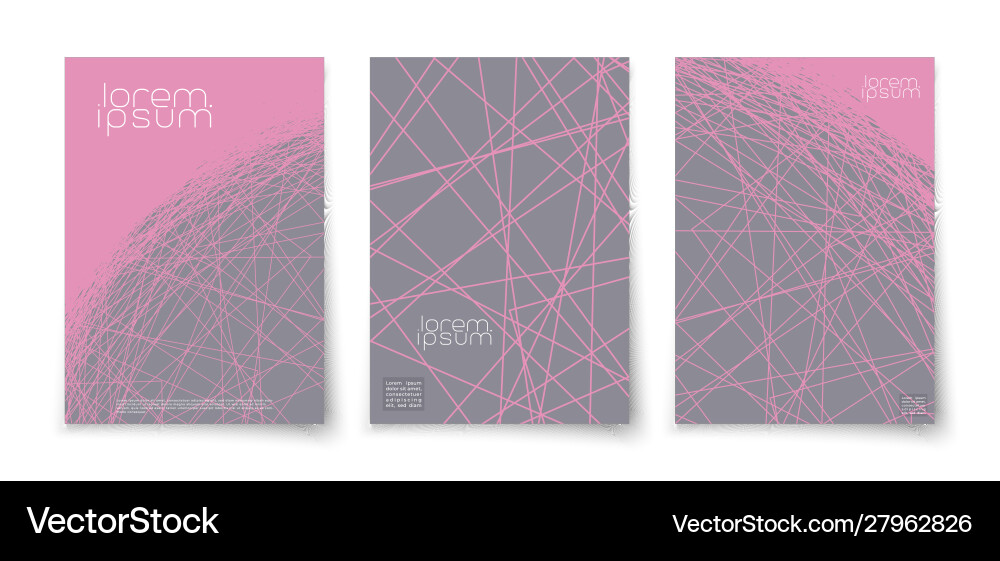 Minimalist lines geometric abstract background set vector image