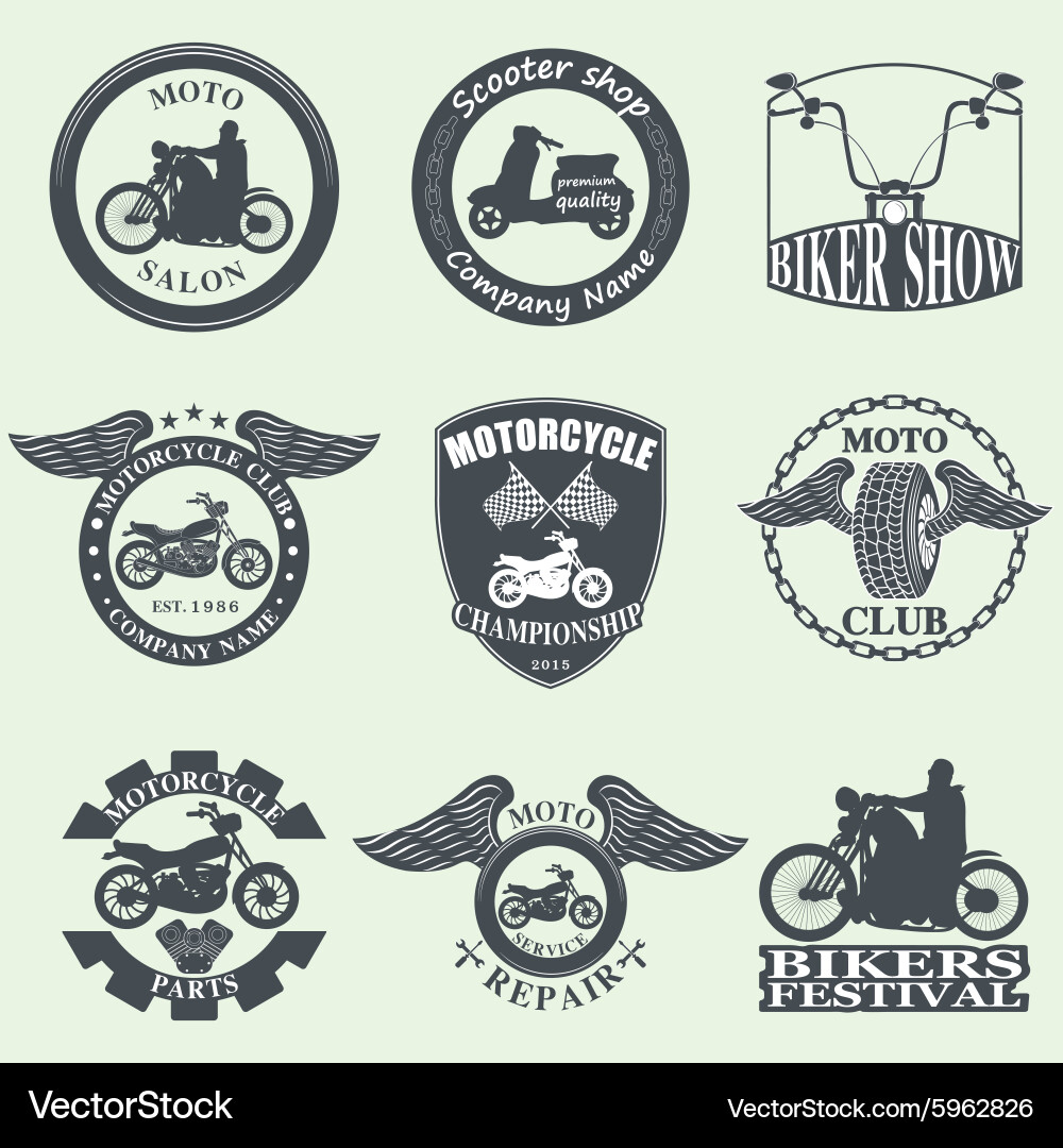 Motorcycle Badge Collection Vector Image