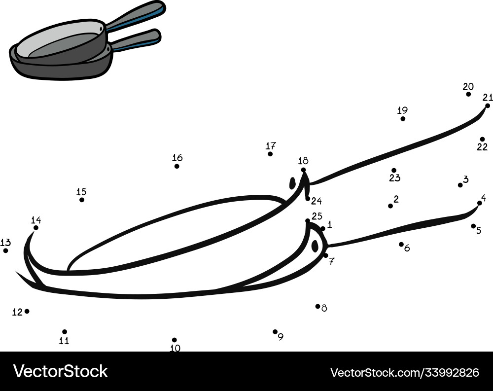 Numbers Game Dot to Dot Pan Vector Image