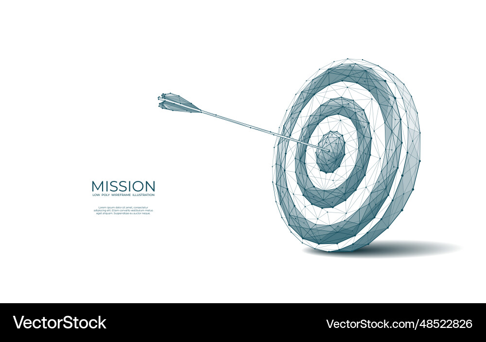 Polygonal isolated target with arrow on white Polygonal isolated target with arrow on white vector image