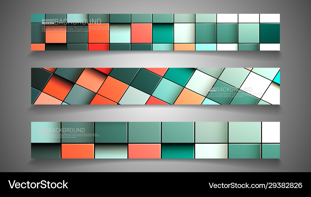 Rectangular banner design with a square shape vector image