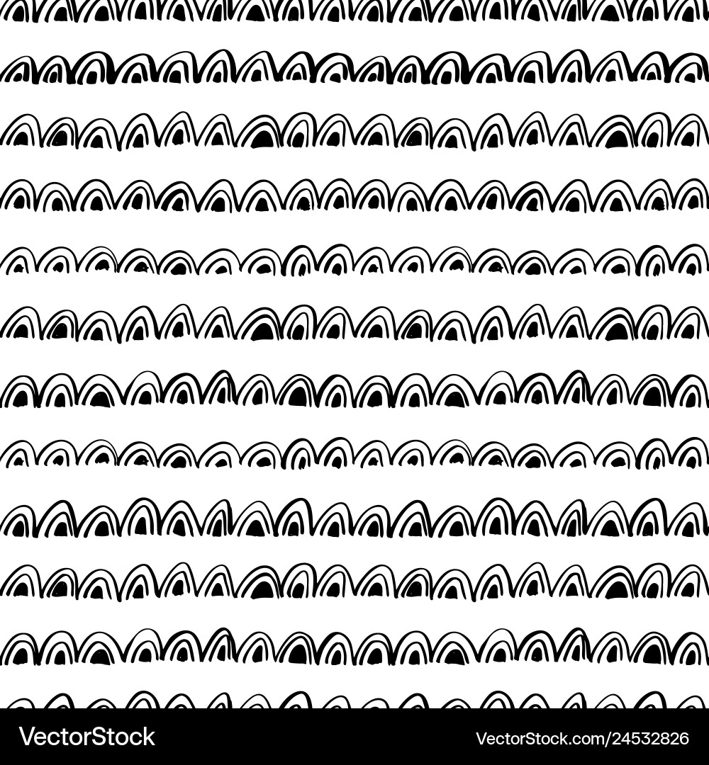 Seamless geometric pattern with linear semicircles vector image