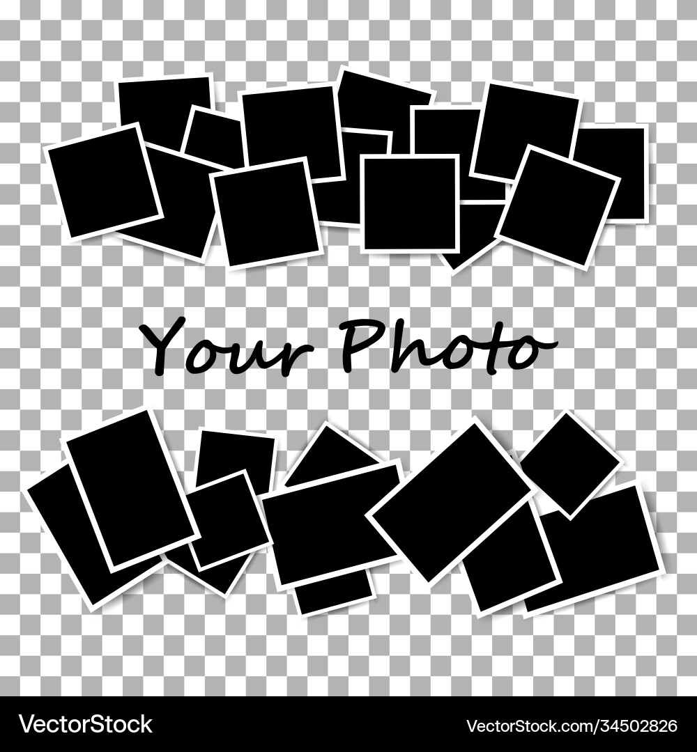 Set empty photo frame with white border Set empty photo frame with white border vector image