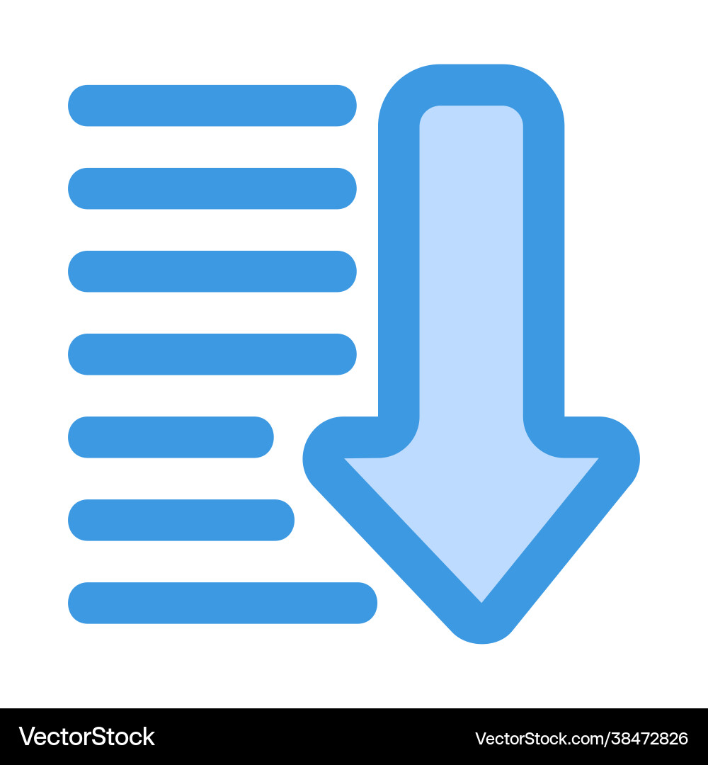 Sorting icon in blue style for any projects Sorting icon in blue style for any projects vector image