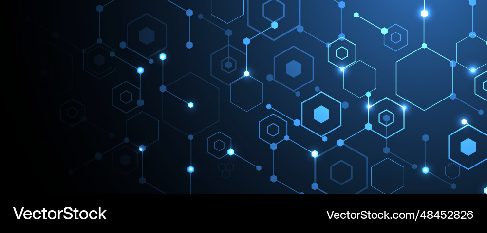Technology banner design with hexagons abstract Technology banner design with hexagons abstract vector image