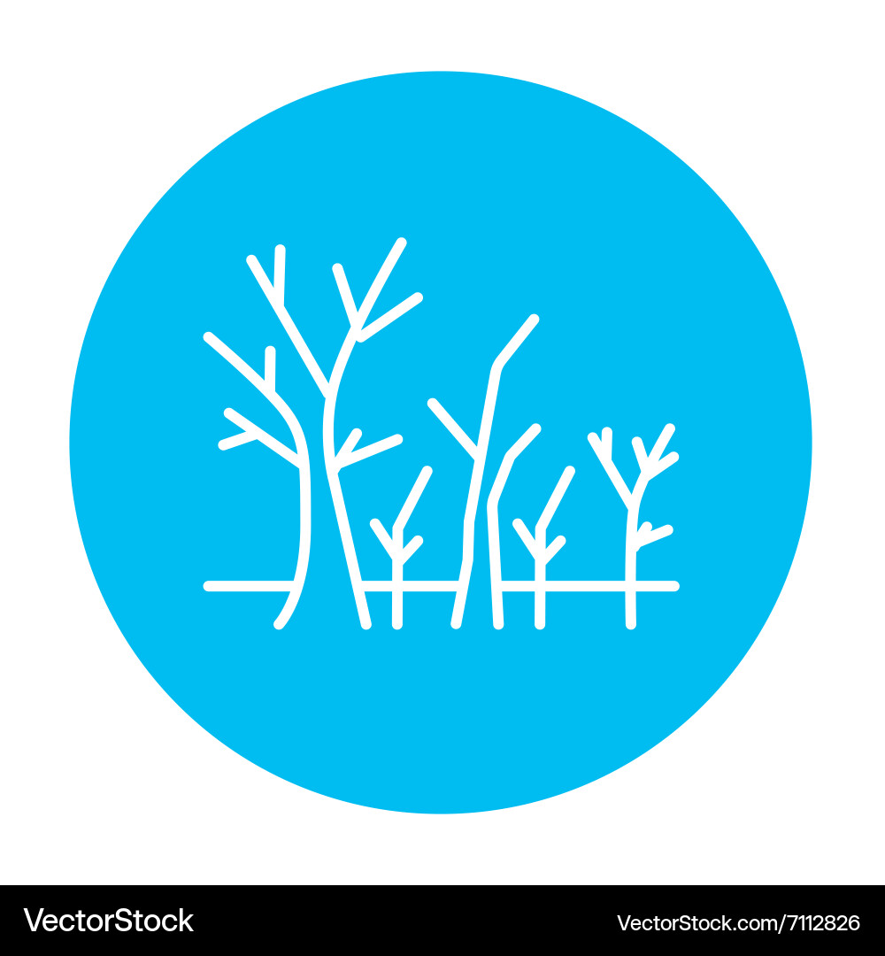 Tree with bare branches line icon Vector Image