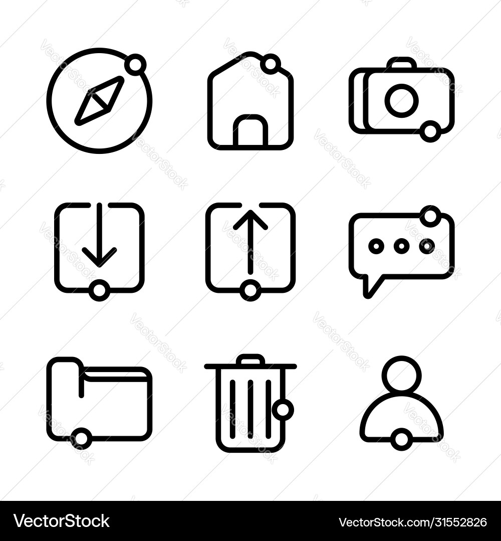 User interface icon including compass User interface icon including compass vector image