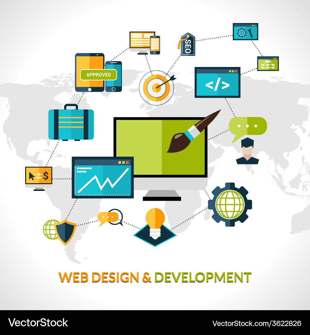 Web development composition Vector Image