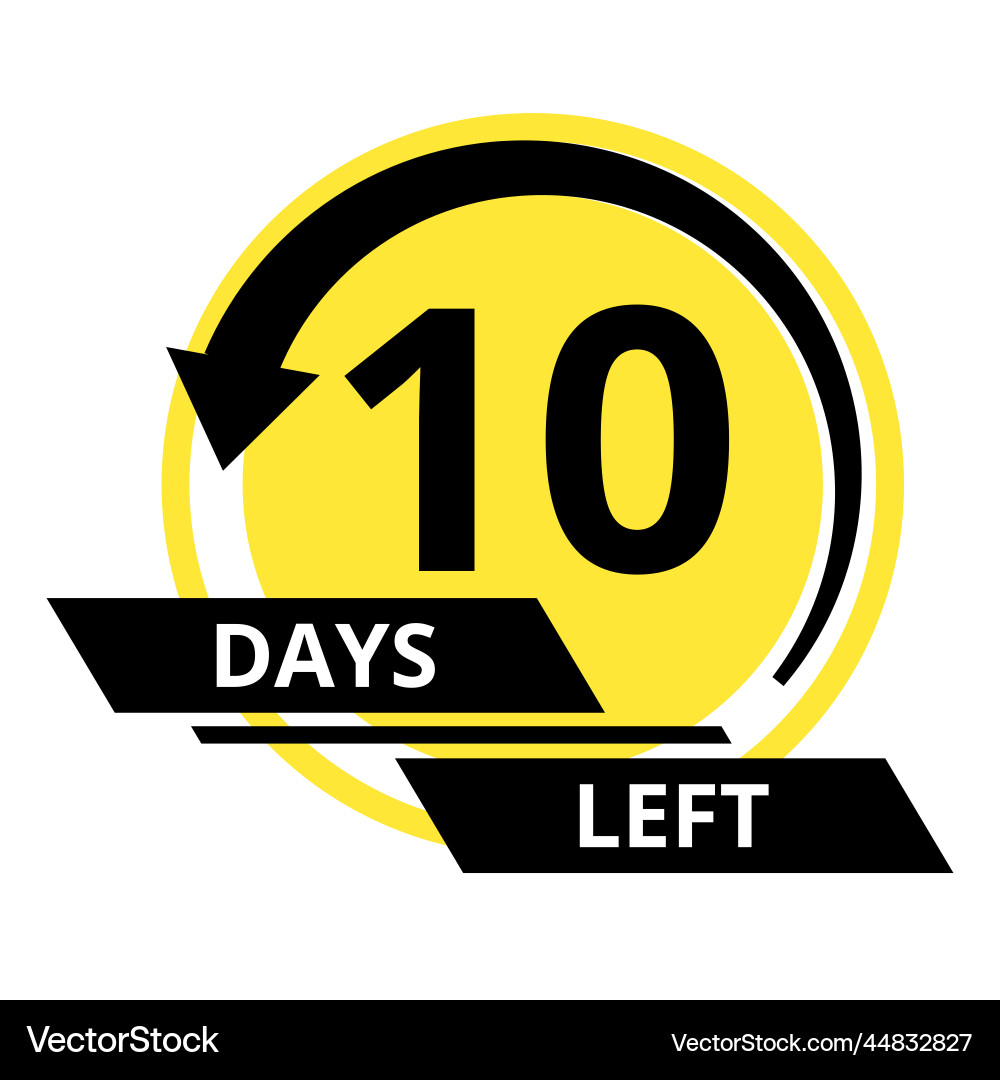 10 Days Left Countdown Timer vector image