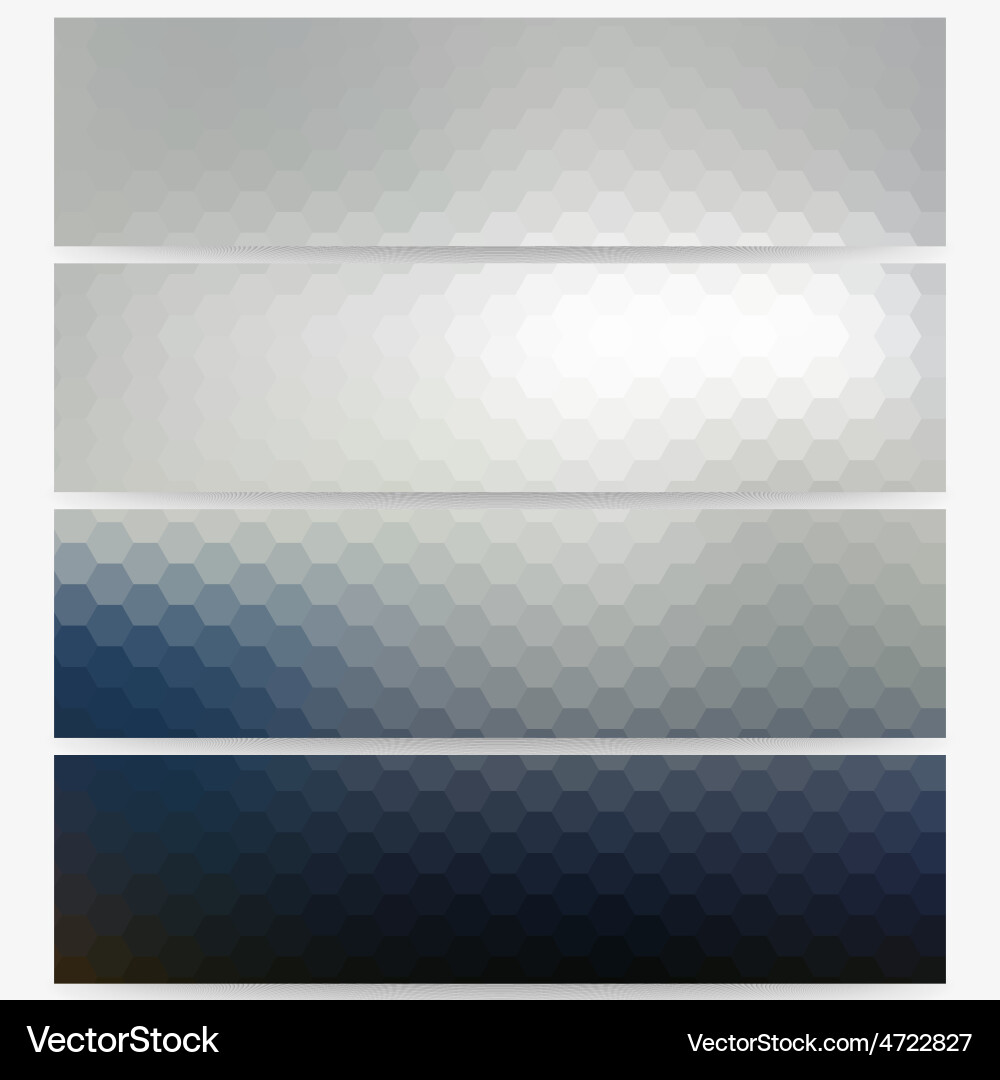 Abstract hexagonal headers set blurred design Vector Image